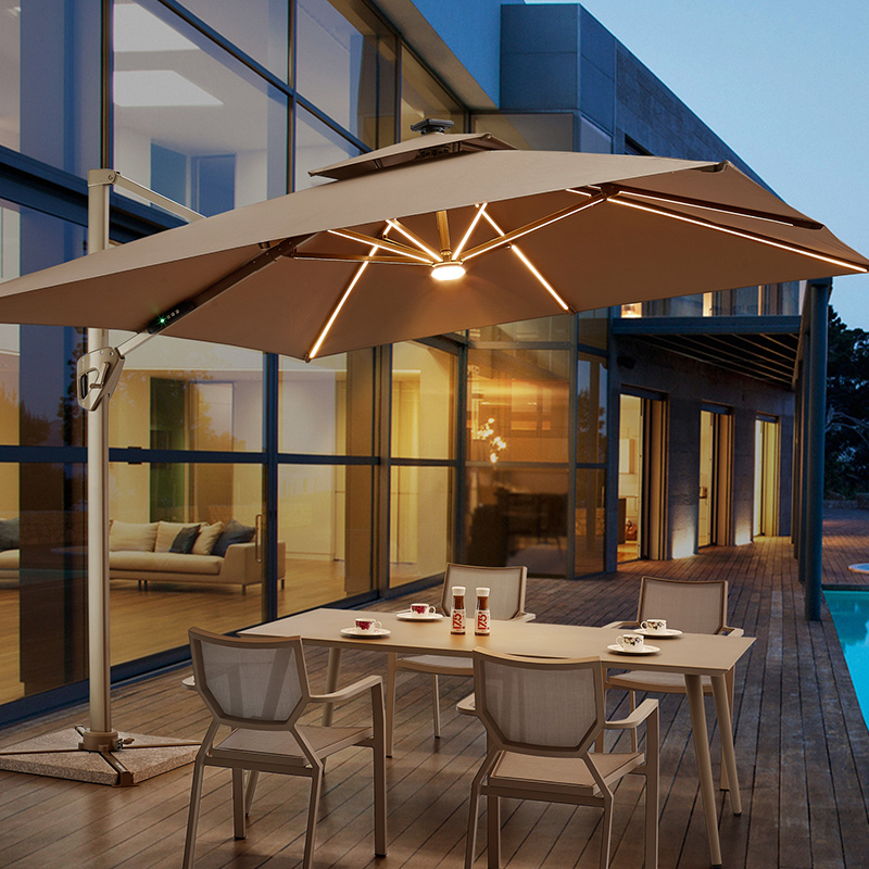 3米太阳能LED带灯伞