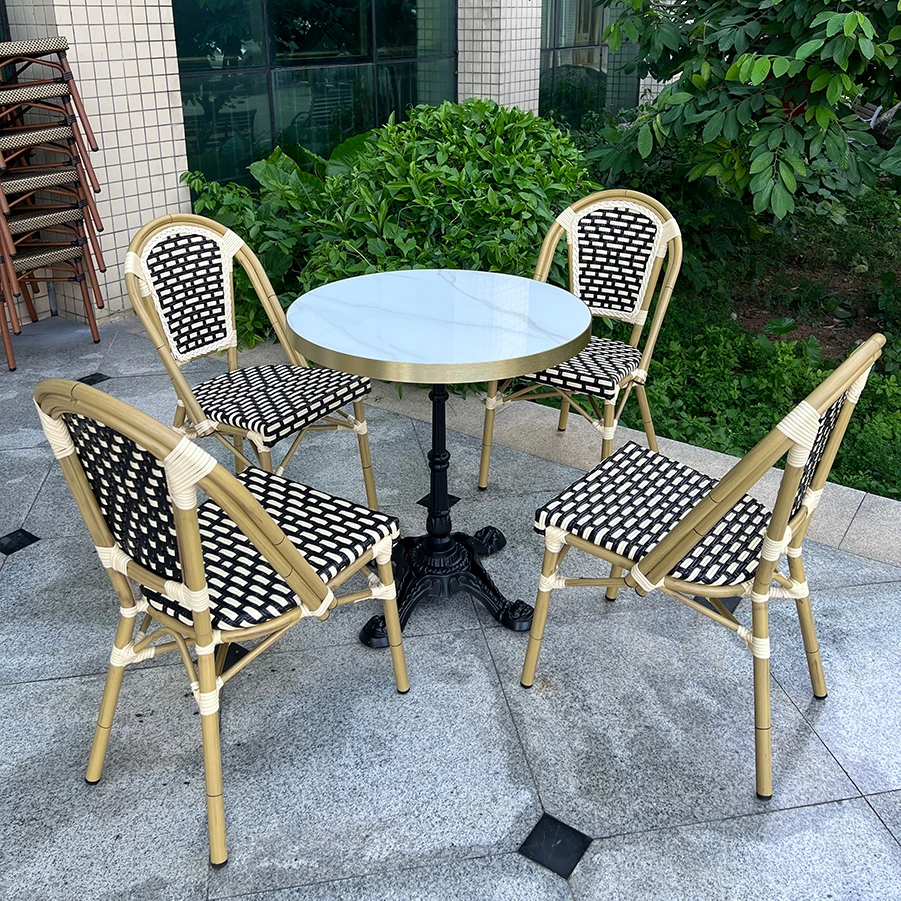 庭院法式户外藤编餐椅阳台桌椅套装高档家用桌椅