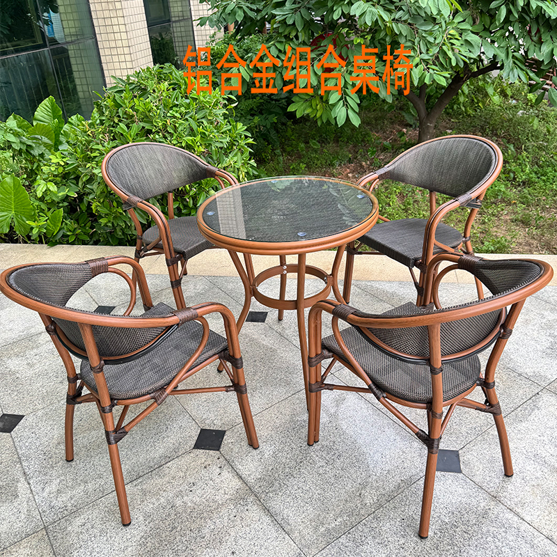 138 布椅玻璃圆桌